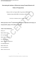 Cover page: Determining the incidence of distraction among trauma patients in all modes of transportation.