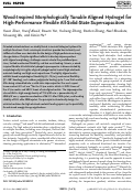 Cover page: Wood‐Inspired Morphologically Tunable Aligned Hydrogel for High‐Performance Flexible All‐Solid‐State Supercapacitors