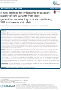 Cover page: A new strategy for enhancing imputation quality of rare variants from next-generation sequencing data via combining SNP and exome chip data