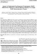 Cover page: Impact of Estimated Pre-Exposure Prophylaxis (PrEP) Adherence Patterns on Bone Mineral Density in a Large PrEP Demonstration Project