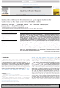 Cover page: Radiocarbon evidence for decomposition of aged organic matter in the vadose zone as the main source of speleothem carbon