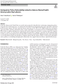 Cover page: Immigration Policy Vulnerability Linked to Adverse Mental Health Among Latino Day Laborers