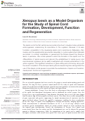 Cover page: Xenopus laevis as a Model Organism for the Study of Spinal Cord Formation, Development, Function and Regeneration