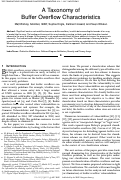 Cover page: A Taxonomy of Buffer Overflow Characteristics