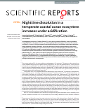 Cover page: Nighttime dissolution in a temperate coastal ocean ecosystem increases under acidification.