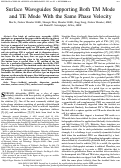 Cover page: Surface Waveguides Supporting Both TM Mode and TE Mode With the Same Phase Velocity