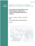 Cover page: Opportunities for Energy Efficiency and Automated Demand Response in Industrial Refrigerated Warehouses in California