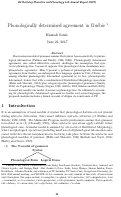 Cover page: Phonologically Determined Agreement in Guébie