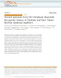 Cover page: Ancient genomes from the Himalayas illuminate the genetic history of Tibetans and their Tibeto-Burman speaking neighbors