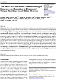 Cover page: The Effect of Cumulative Lifetime Estrogen Exposure on Cognition in Depressed Versus Non-Depressed Older Women