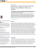 Cover page: Myelination Is Associated with Processing Speed in Early Childhood: Preliminary Insights