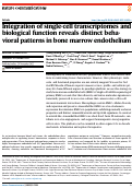 Cover page: Integration of single-cell transcriptomes and biological function reveals distinct behavioral patterns in bone marrow endothelium
