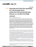 Cover page: Homotaurine limits the spreading of T cell autoreactivity within the CNS and ameliorates disease in a model of multiple sclerosis