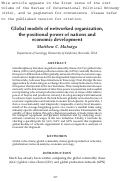 Cover page: Global models of networked organization, the positional power of nations and economic development