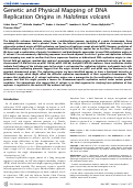 Cover page: Genetic and physical mapping of DNA replication origins in Haloferax volcanii.