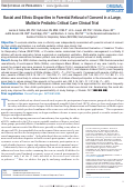 Cover page: Racial and Ethnic Disparities in Parental Refusal of Consent in a Large, Multisite Pediatric Critical Care Clinical Trial.