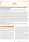 Cover page: Clinical Use of a Home Sleep Apnea Test: An American Academy of Sleep Medicine Position Statement.