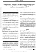 Cover page: Morbidity and Mortality Caused by Noncompliance With California Hospital Licensure: Immediate Jeopardies in California Hospitals, 2007–2017