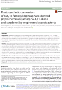 Cover page: Photosynthetic conversion of CO2 to farnesyl diphosphate-derived phytochemicals (amorpha-4,11-diene and squalene) by engineered cyanobacteria