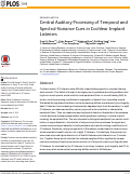 Cover page: Central Auditory Processing of Temporal and Spectral-Variance Cues in Cochlear Implant Listeners