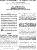 Cover page: Quantifying Lexical Ambiguity in Speech To and From English-Learning Children