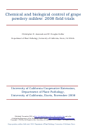 Cover page: Chemical and biological control of grape powdery mildew: 2008 field trials