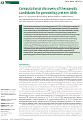 Cover page: Computational discovery of therapeutic candidates for preventing preterm birth