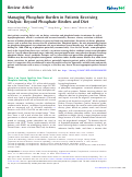 Cover page: Managing Phosphate Burden in Patients Receiving Dialysis: Beyond Phosphate Binders and Diet.