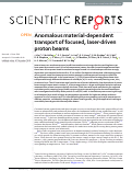 Cover page: Anomalous material-dependent transport of focused, laser-driven proton beams