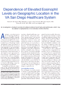 Cover page: Dependence of Elevated Eosinophil Levels on Geographic Location in the VA San Diego Healthcare System.