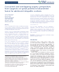 Cover page: Concurrent and overlapping surgery: perspectives from surgeons on spinal posterior instrumented fusion for adolescent idiopathic scoliosis.