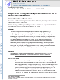 Cover page: Diagnosis and Therapy of Acute Myeloid Leukemia in the Era of Molecular Risk Stratification