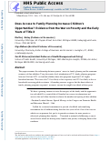 Cover page: Does Access to Family Planning Increase Children’s Opportunities?