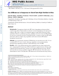 Cover page: Sex differences in response to short-term high fat diet in mice