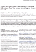 Cover page: Strength of Coupling within a Mnemonic Control Network Differentiates Those Who Can and Cannot Suppress Memory Retrieval