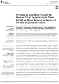 Cover page: Prevalence and Risk Factors for Human T-Cell Lymphotropic Virus (HTLV) in Blood Donors in Brazil—A 10-Year Study (2007–2016)