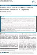 Cover page: Distance-based assessment of the localization of functional annotations in 3D genome reconstructions.