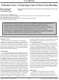 Cover page: Vallecular Varix: A Perplexing Cause of Oral Cavity Bleeding