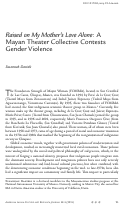 Cover page: Raised on My Mother's Love Alone: A Mayan Theater Collective Contests Gender Violence