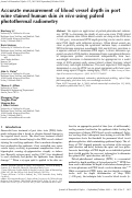 Cover page: Accurate measurement of blood vessel depth in port wine stained human skin in vivo using pulsed photothermal radiometry