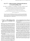 Cover page: Use of <sup>14C</sup> - AMS in the Study of Biological Production in Coastal Upwelling Areas