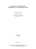 Cover page: Integration by the Human Eye: Implications for Warning Signal Design