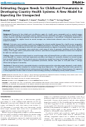 Cover page: Estimating oxygen needs for childhood pneumonia in developing country health systems: a new model for expecting the unexpected.