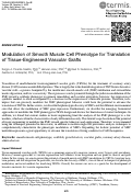 Cover page: Modulation of Smooth Muscle Cell Phenotype for Translation of Tissue-Engineered Vascular Grafts.