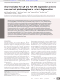 Cover page: Viral-mediated RdCVF and RdCVFL expression protects cone and rod photoreceptors in retinal degeneration