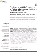 Cover page: Predictors of SARS-CoV-2 Infection in Youth at a Large, Urban Healthcare Center in California, March–September 2020