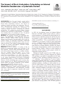 Cover page: The Impact of Block Ambulatory Scheduling on Internal Medicine Residencies: a Systematic Review