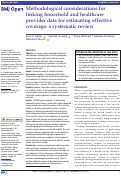 Cover page: Methodological considerations for linking household and healthcare provider data for estimating effective coverage: a systematic review