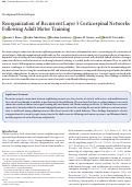 Cover page: Reorganization of Recurrent Layer 5 Corticospinal Networks Following Adult Motor Training