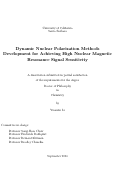 Cover page: Dynamic Nuclear Polarization Methods Development for Achieving High Nuclear Magnetic Resonance Signal Sensitivity